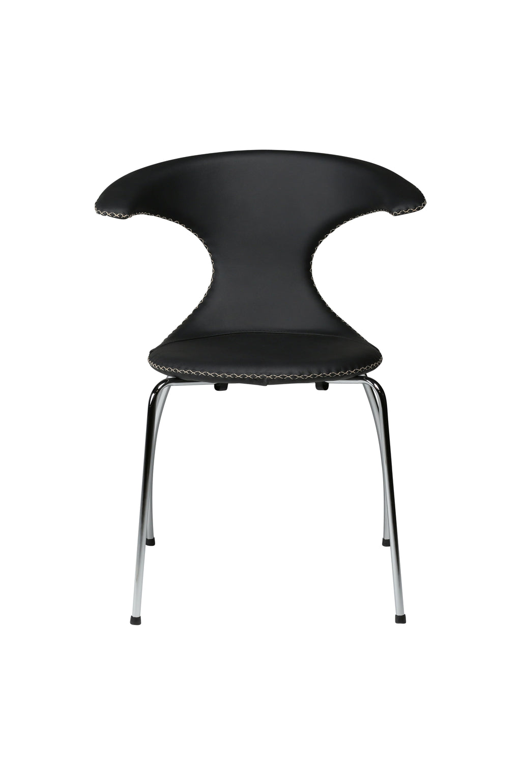Flair Spisestol i skinn - chrome ben