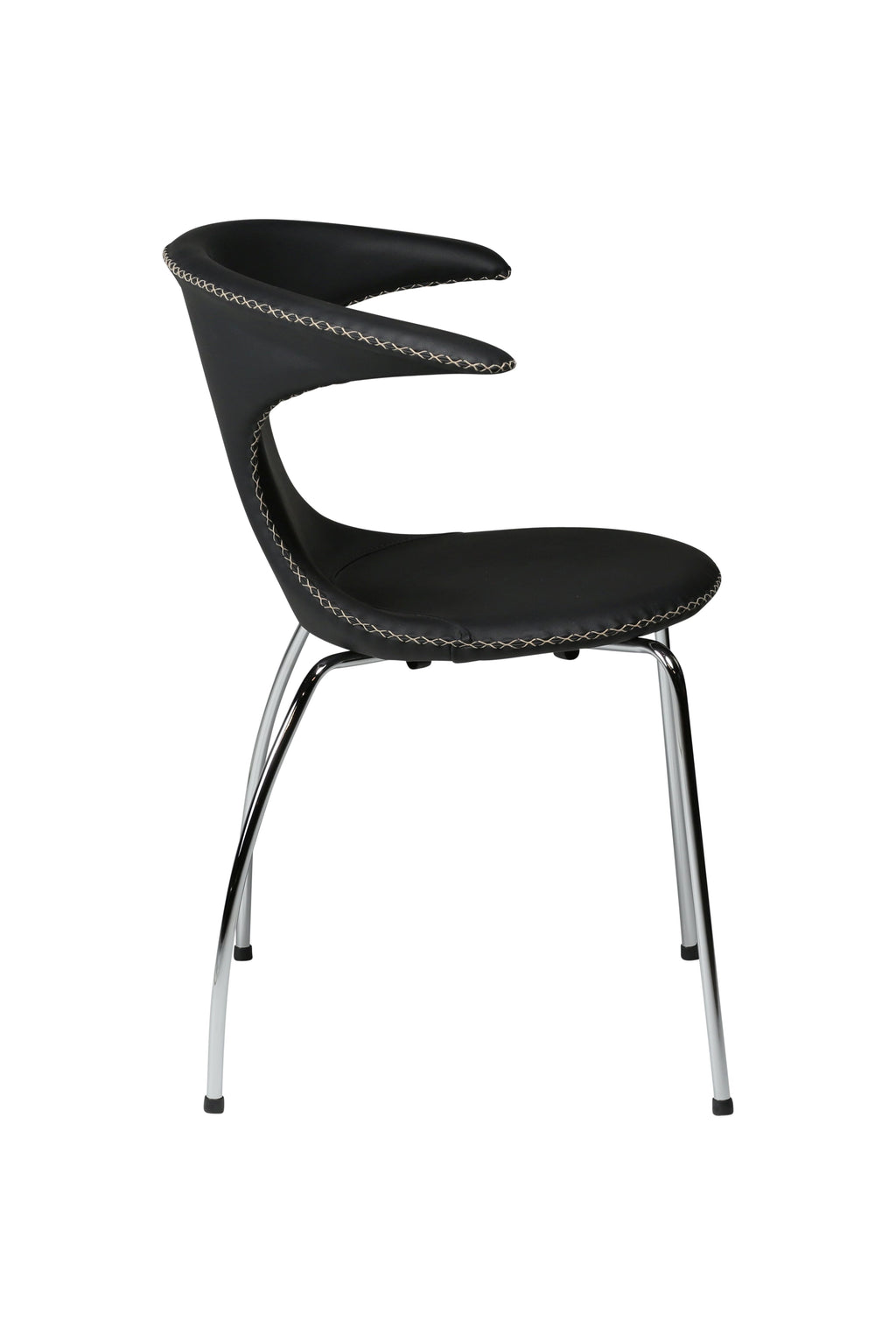 Flair Spisestol i skinn - chrome ben