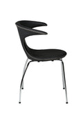 Flair Spisestol i skinn - chrome ben