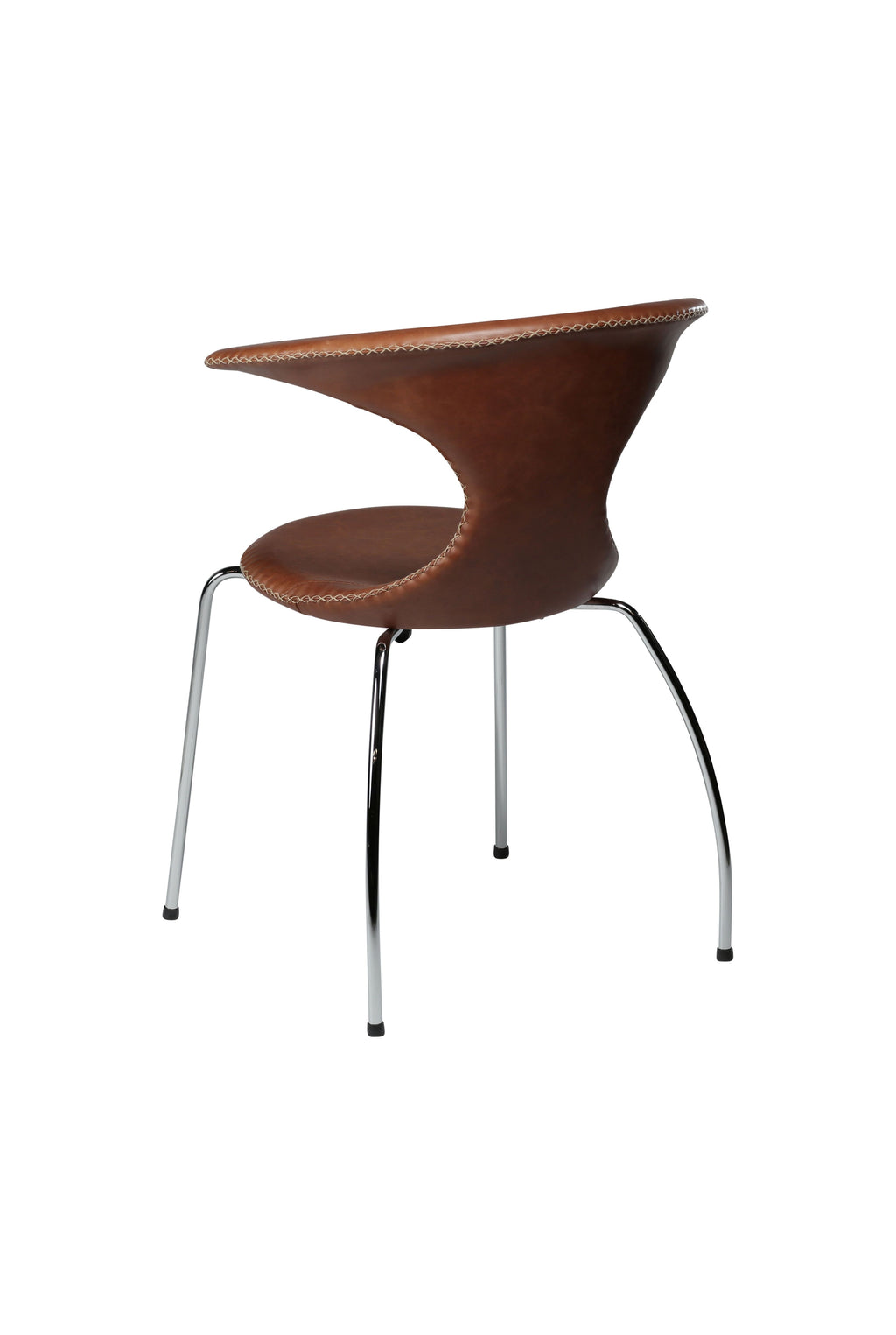 Flair Spisestol i skinn - chrome ben