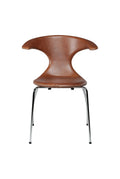Flair Spisestol i skinn - chrome ben